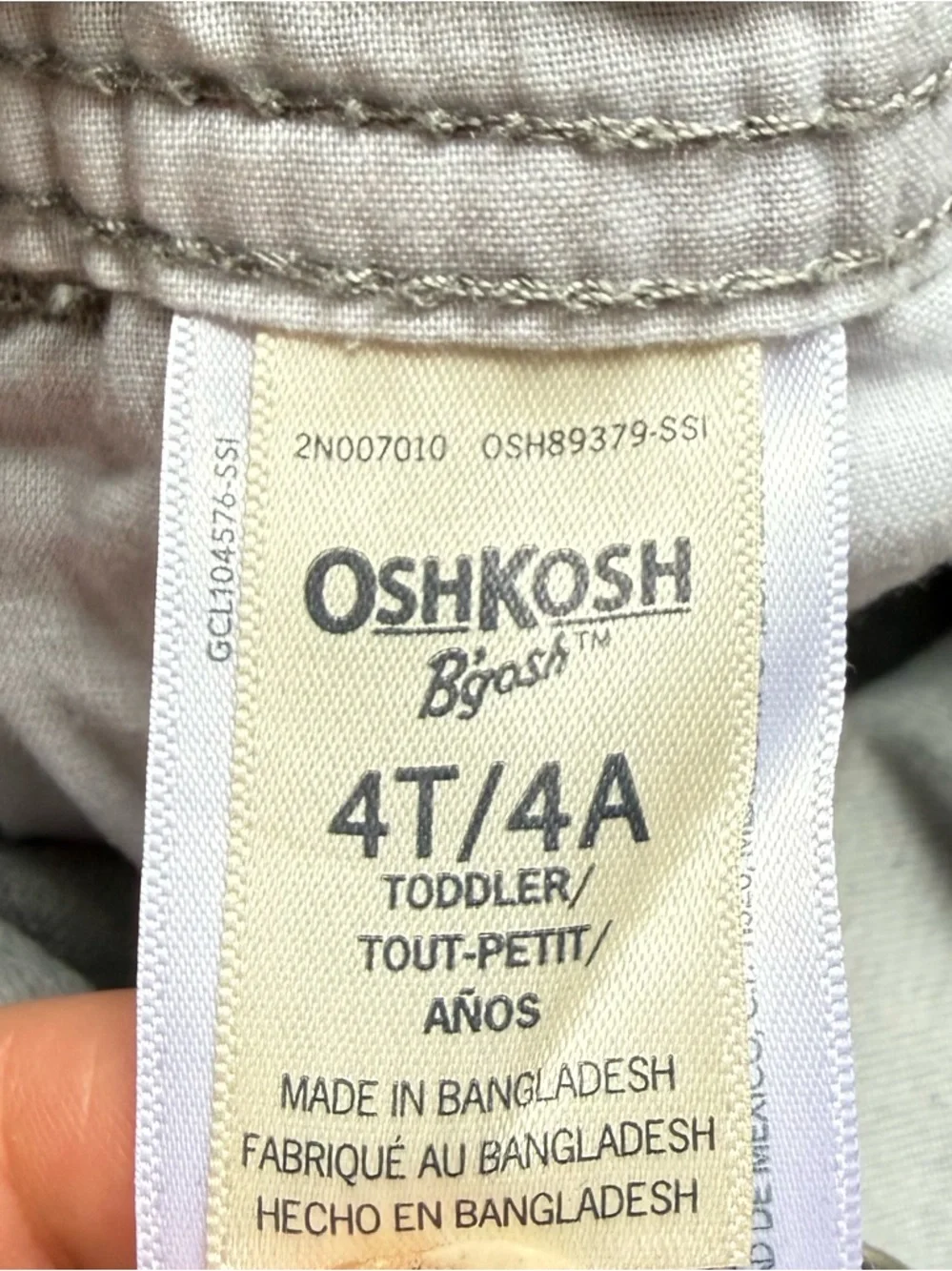 OshKosh B'gosh Boys Light Gray Denim Short Talls Overalls Size 4T - Picture 3 of 13